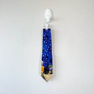 The Gallery Coll. Van Gogh Café Terrace at Night Necktie 100% Silk Made In Italy